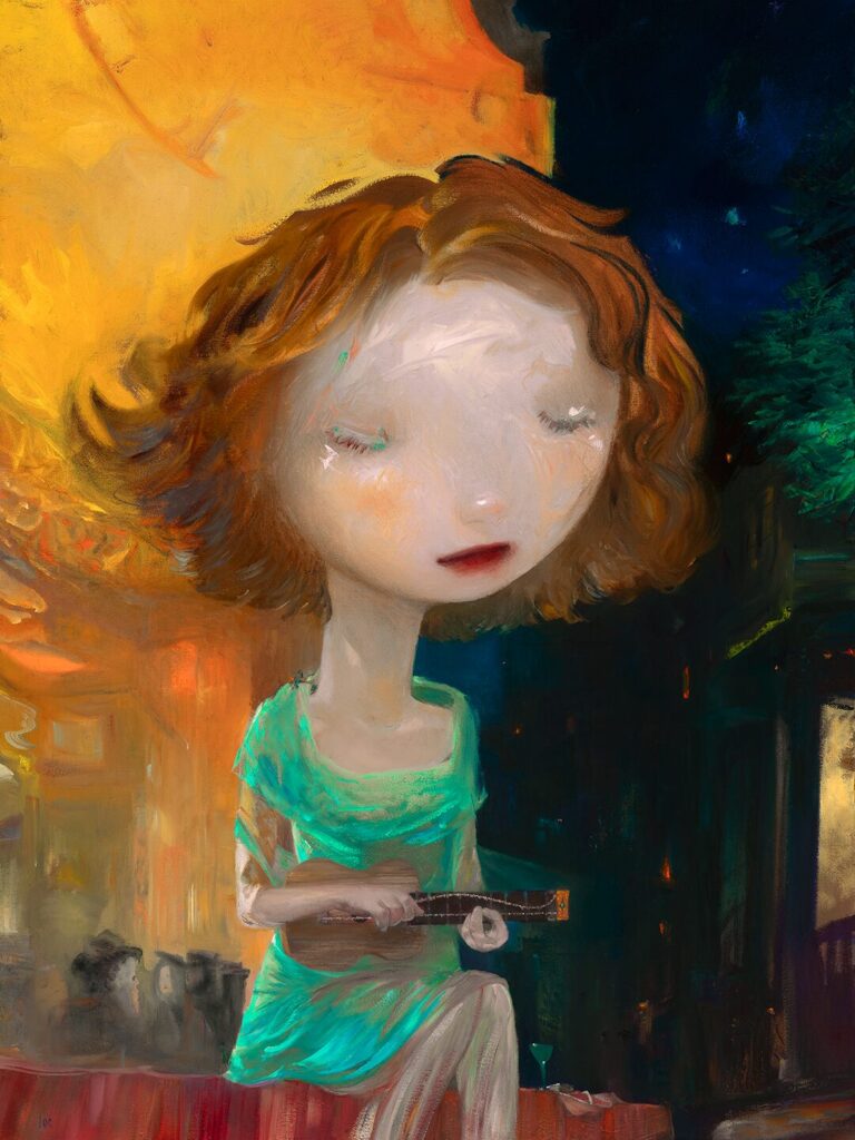 DCG & Thinkspace_Cafe' Terrace by Joe Sorren_Zodiac Virgo, Oil on canvas, 30” x 40” (76 cm x 102 cm)_Courtesy of DCG, Thinkspace Gallery and the Artist